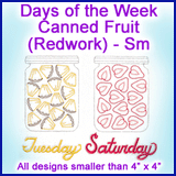 A Days of the Week Canned Fruit (Redwork) Design Pack