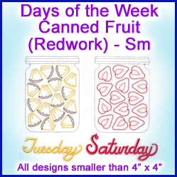 A Days of the Week Canned Fruit (Redwork) Design Pack