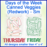 A Days of the Week Canned Veggies (Redwork) Design Pack