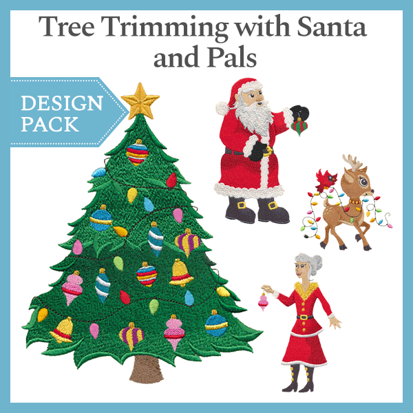 A Tree Trimming with Santa and Pals Design Pack