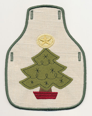 Christmas Doodle Tree Bottle Apron (In-the-Hoop)