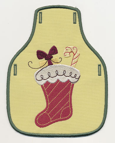 Christmas Doodle Stocking Bottle Apron (In-the-Hoop)
