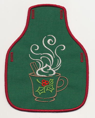 Cup of Christmas Cheer Bottle Apron (In-the-Hoop)