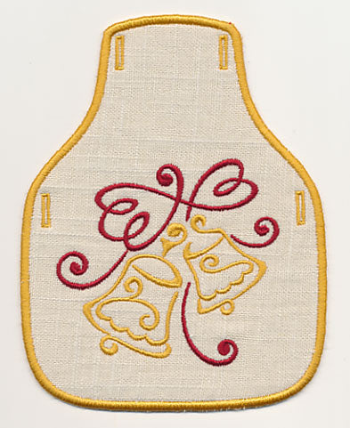 Fa La La Filigree Bells Bottle Apron (In-the-Hoop)