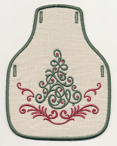 Fa La La Filigree Christmas Tree 1 Bottle Apron (In-the-Hoop)