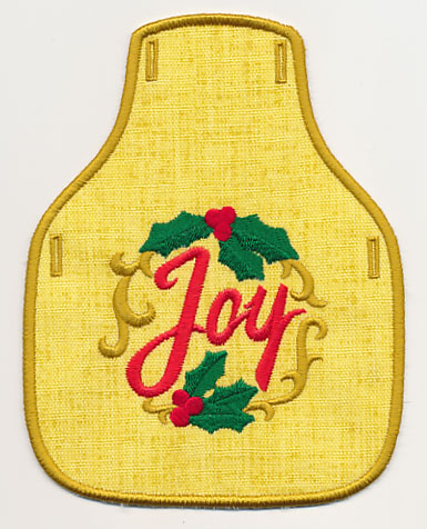 Christmas Joy Bottle Apron (In-the-Hoop)