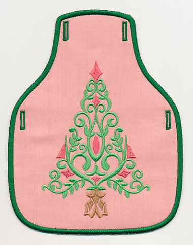 Festive Filigree Christmas Tree 3 Bottle Apron (In-the-Hoop)