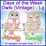 A Days of the Week Owls (Vintage) Design Pack