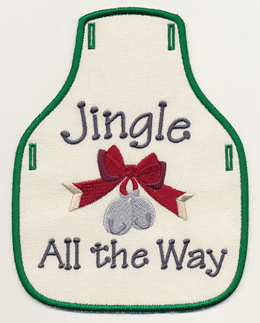 Jingle All the Way Bottle Apron (In-the-Hoop)