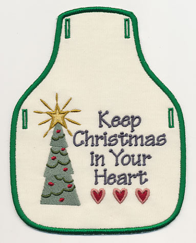 Keep Christmas in Your Heart Bottle Apron (In-the-Hoop)