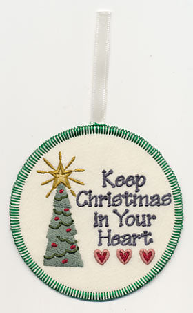 Keep Christmas in Your Heart Ornament (In-the-Hoop)