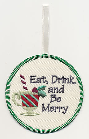 Eat, Drink, and Be Merry Ornament (In-the-Hoop)