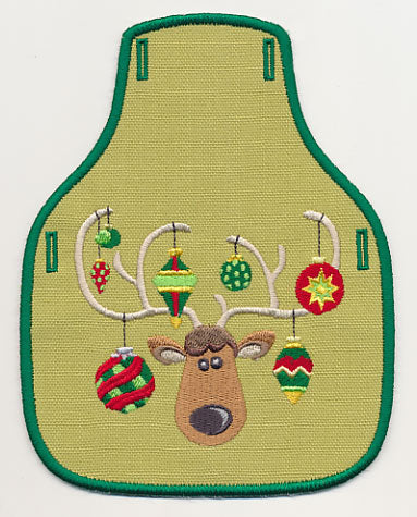 Holiday Antlers - Festive Bottle Apron (In-the-Hoop)