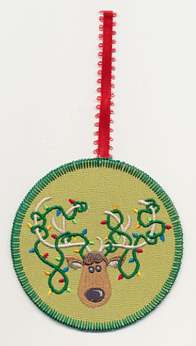 Holiday Antlers - Christmas Lights Ornament (In-the-Hoop)