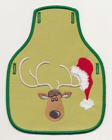 Holiday Antlers - Waiting for Santa Bottle Apron (In-the-Hoop)