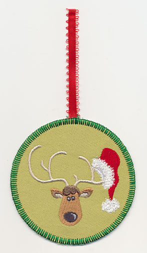 Holiday Antlers - Waiting for Santa Ornament (In-the-Hoop)