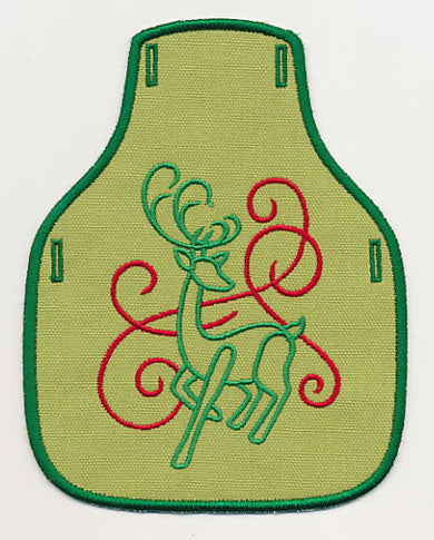 Art Nouveau Reindeer Bottle Apron (In-the-Hoop)
