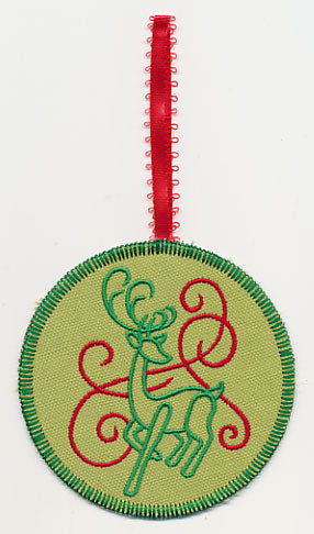 Art Nouveau Reindeer Ornament (In-the-Hoop)
