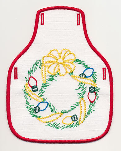 Light Bright Wreath Bottle Apron (In-the-Hoop)
