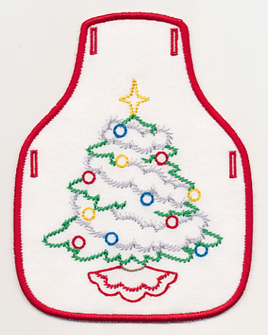 Christmas Tree Classic Bottle Apron (In-the-Hoop)