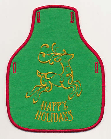Happy Holidays - Reindeer Bottle Apron (In-the-Hoop)