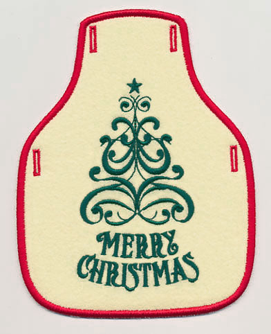 Merry Christmas - Tree Bottle Apron (In-the-Hoop)