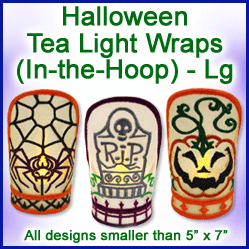 A Halloween Tea Light Wraps (In-the-Hoop) Design Pack