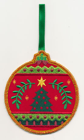 Christmas Ornament with Tree (In-the-Hoop)
