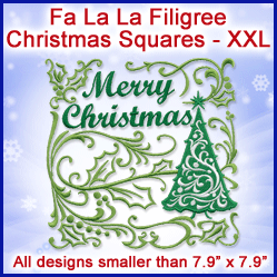 A Fa La La Filigree Christmas Squares Design Pack