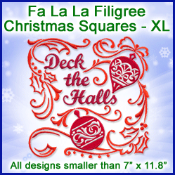 A Fa La La Filigree Christmas Squares Design Pack