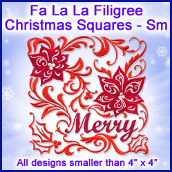 A Fa La La Filigree Christmas Squares Design Pack