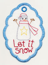 Let It Snow Snowman Gift Tag (In-the-Hoop)