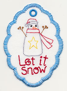 Let It Snow Snowman Gift Tag (In-the-Hoop)