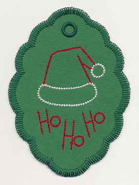 Ho Ho Ho Santa Cap Gift Tag (In-the-Hoop)