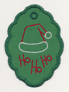 Ho Ho Ho Santa Cap Gift Tag (In-the-Hoop)