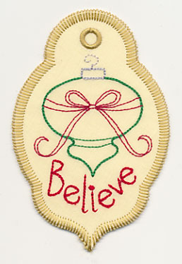 Believe Ornament Gift Tag (In-the-Hoop)