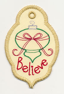 Believe Ornament Gift Tag (In-the-Hoop)