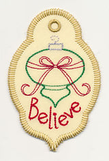 Believe Ornament Gift Tag (In-the-Hoop)