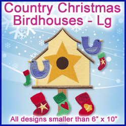 A Country Christmas Birdhouses Design Pack