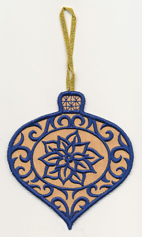 Filigree Ornament with Poinsettia (In-the-Hoop)