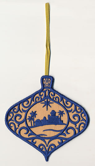 Filigree Ornament with Bethlehem Silhouette (In-the-Hoop)