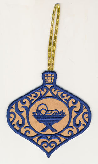 Filigree Ornament with Manger (In-the-Hoop)