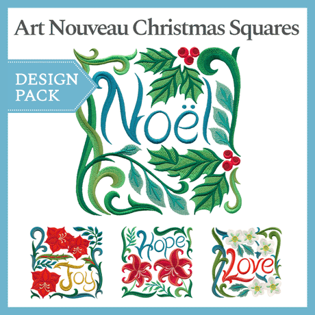 A Art Nouveau Christmas Squares Design Pack