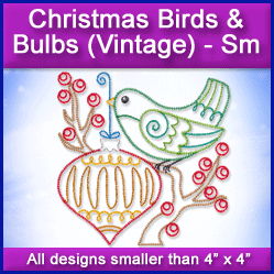 A Christmas Birds & Bulbs (Vintage) Design Pack