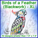 A Birds of a Feather Blackwork Design Pack