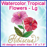 A Watercolor Tropical Flowers Design Pack