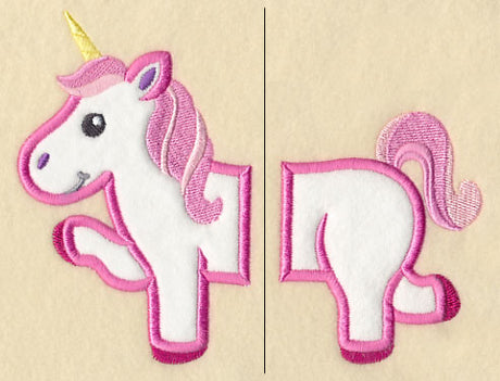 Spunky Unicorn (Split, Applique)