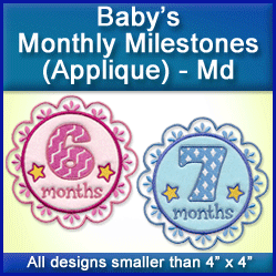 A Baby's Monthly Milestones (Applique) Design Pack