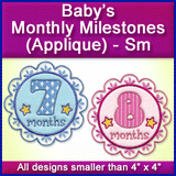 A Baby's Monthly Milestones (Applique) Design Pack