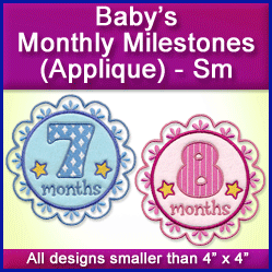 A Baby's Monthly Milestones (Applique) Design Pack